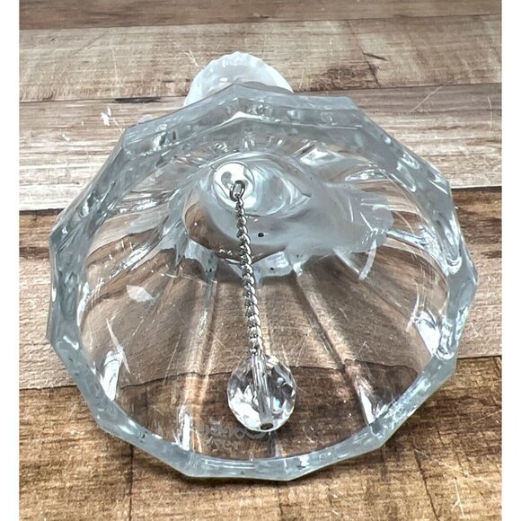 Goebel Frosted Glass Angel Bell Figurine With Fluted Clear Base 1979 - Picture 3 of 4